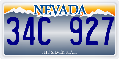 NV license plate 34C927