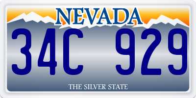 NV license plate 34C929