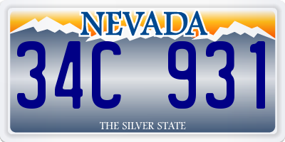 NV license plate 34C931