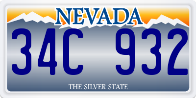 NV license plate 34C932