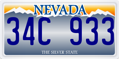 NV license plate 34C933