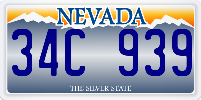 NV license plate 34C939