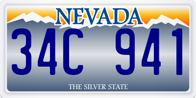 NV license plate 34C941