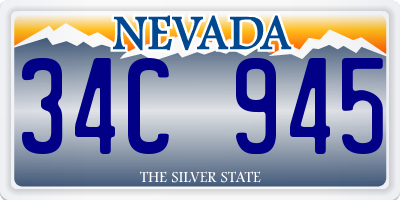 NV license plate 34C945