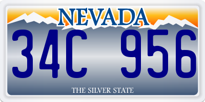 NV license plate 34C956