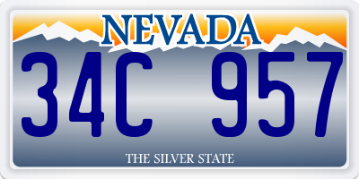 NV license plate 34C957