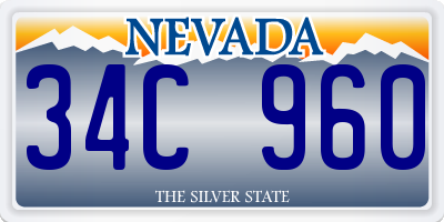 NV license plate 34C960