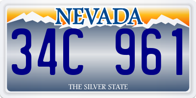 NV license plate 34C961