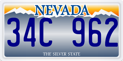 NV license plate 34C962