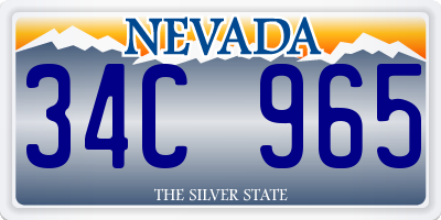 NV license plate 34C965