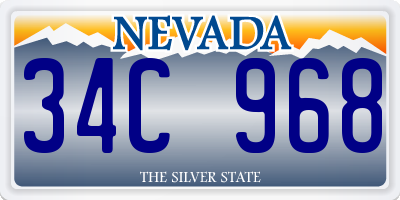 NV license plate 34C968