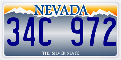 NV license plate 34C972