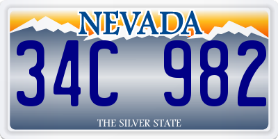 NV license plate 34C982