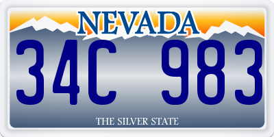 NV license plate 34C983