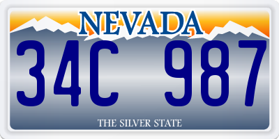NV license plate 34C987