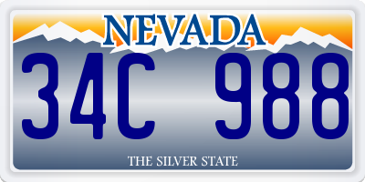 NV license plate 34C988