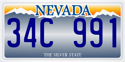 NV license plate 34C991