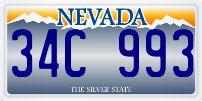 NV license plate 34C993