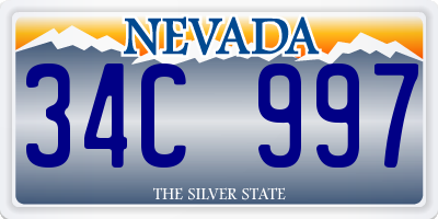 NV license plate 34C997