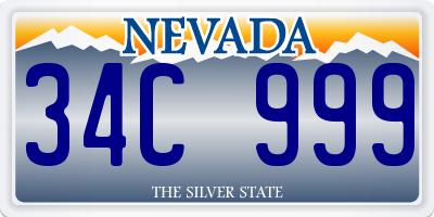 NV license plate 34C999