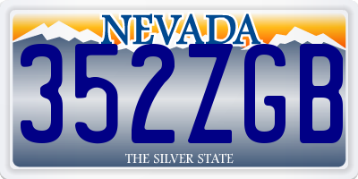 NV license plate 352ZGB