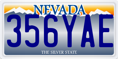 NV license plate 356YAE