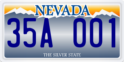 NV license plate 35A001
