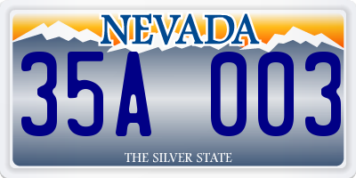 NV license plate 35A003