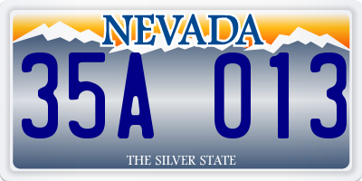 NV license plate 35A013