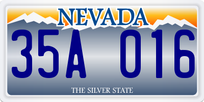 NV license plate 35A016
