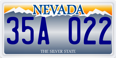 NV license plate 35A022