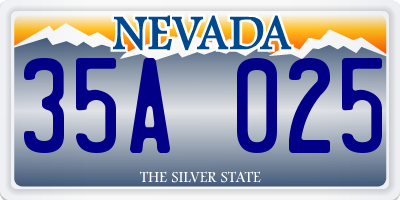 NV license plate 35A025