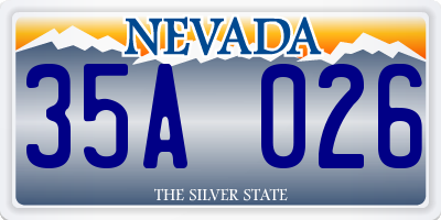 NV license plate 35A026