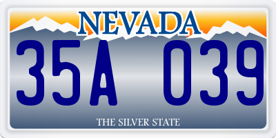 NV license plate 35A039