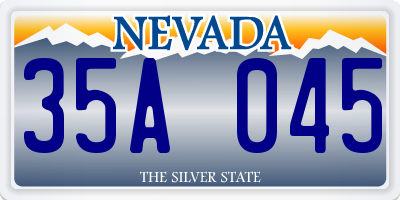 NV license plate 35A045