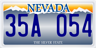 NV license plate 35A054