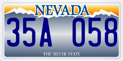 NV license plate 35A058