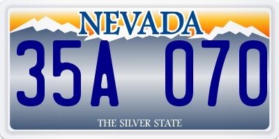 NV license plate 35A070