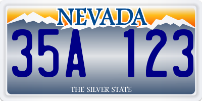 NV license plate 35A123