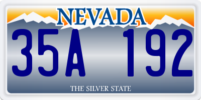 NV license plate 35A192