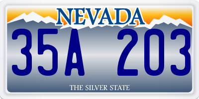 NV license plate 35A203