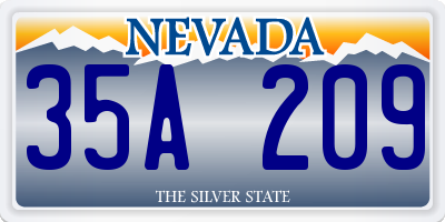 NV license plate 35A209