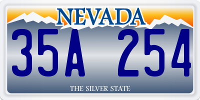 NV license plate 35A254