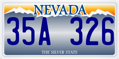 NV license plate 35A326
