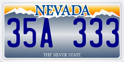 NV license plate 35A333