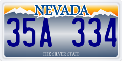 NV license plate 35A334