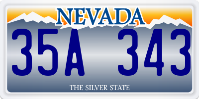 NV license plate 35A343