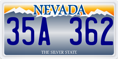 NV license plate 35A362