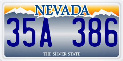 NV license plate 35A386