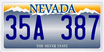 NV license plate 35A387